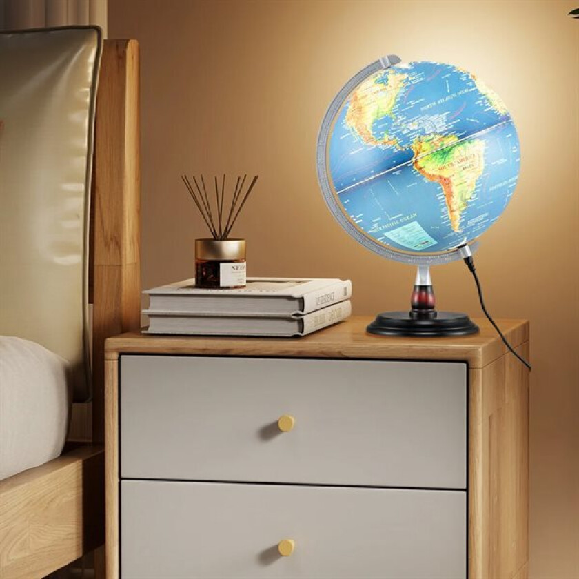 Bilde av Globus 30 cm med LED-lys / Opplyst jordglobus