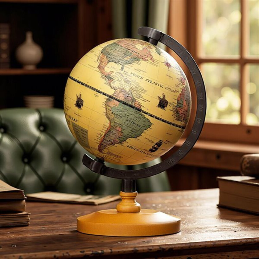 Bilde av Liten globus med trefot 14 cm / klassisk miniglobus til skrivebordet