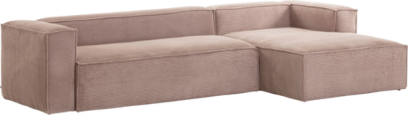 BLOK sofa 3-seter - divan høyre Rosa