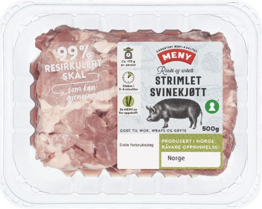 Svinestrimler 500g
