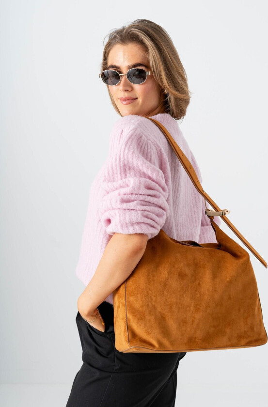 Sabbia Suede Handbag - Beige - Dame - Vesker - Skuldervesker