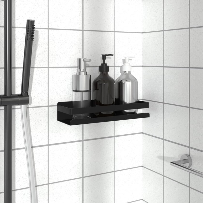 Dusjhylle matt svart 30x10x6 cm børstet 304 rustfritt stål