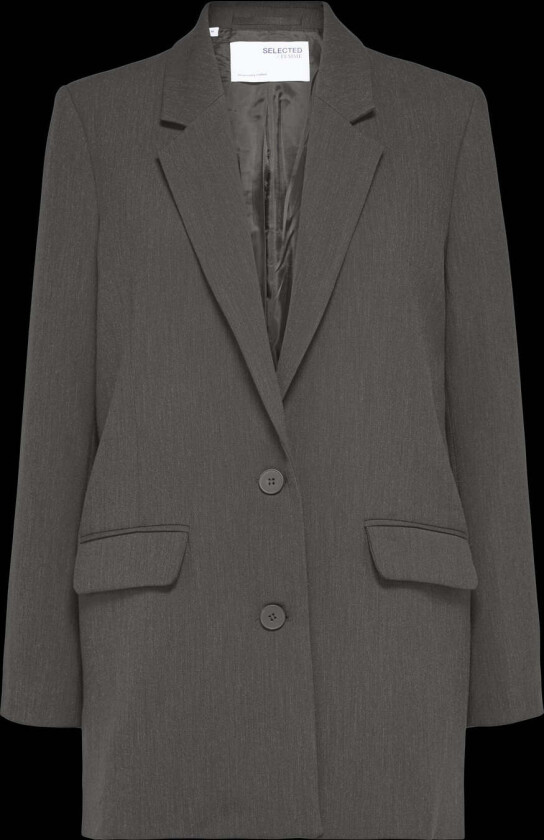 Selected Femme Rita Relaxed Blazer - Dark Grey Melange