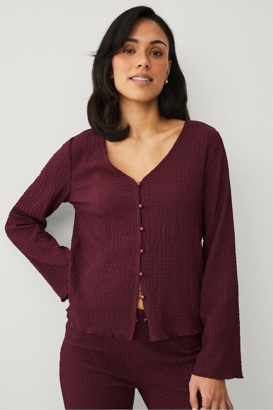 Mønstret topp - Rød