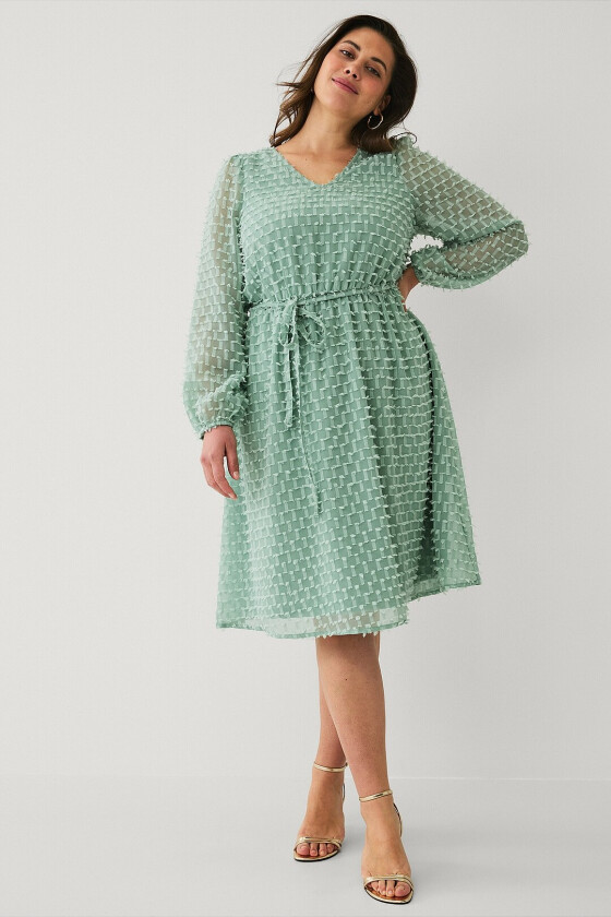 Kjole med frynser - Grønn