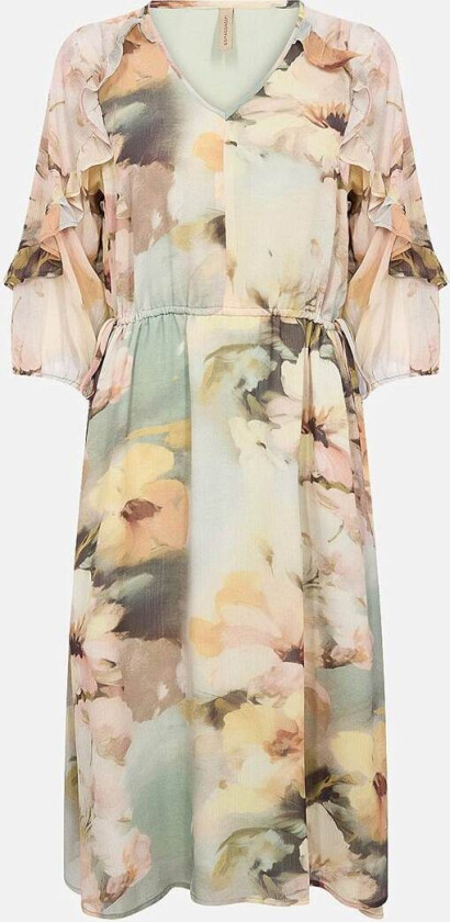 Chiffonkjole med et blomstermønster