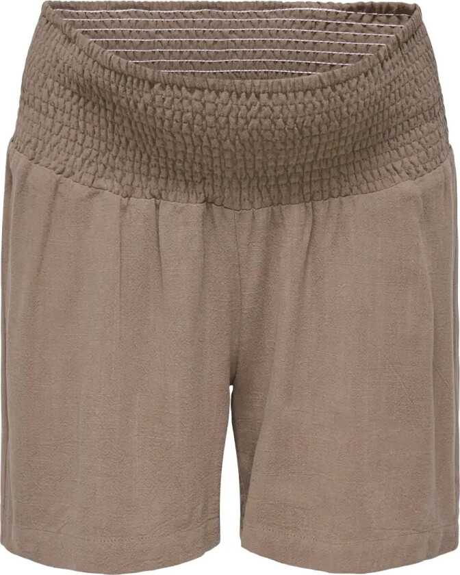 Olmsiesta Linen Smock Shorts Wvn Noos - Brown - S