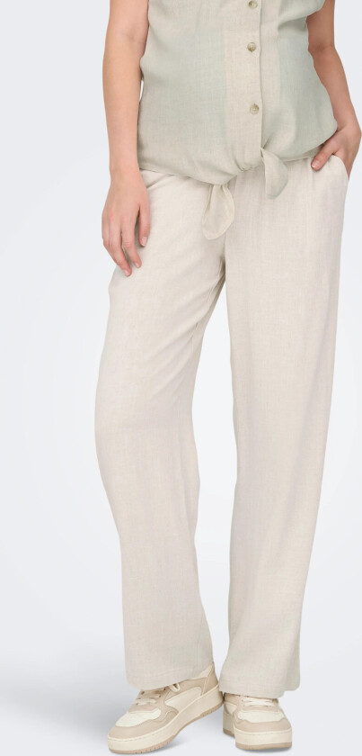 Olmsiesta Mw Pull-Up Linen Bl Pant Noos - Cream - XL x 32