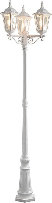 Lyktestolpe Firenze, 3-lyskilde, hvit
