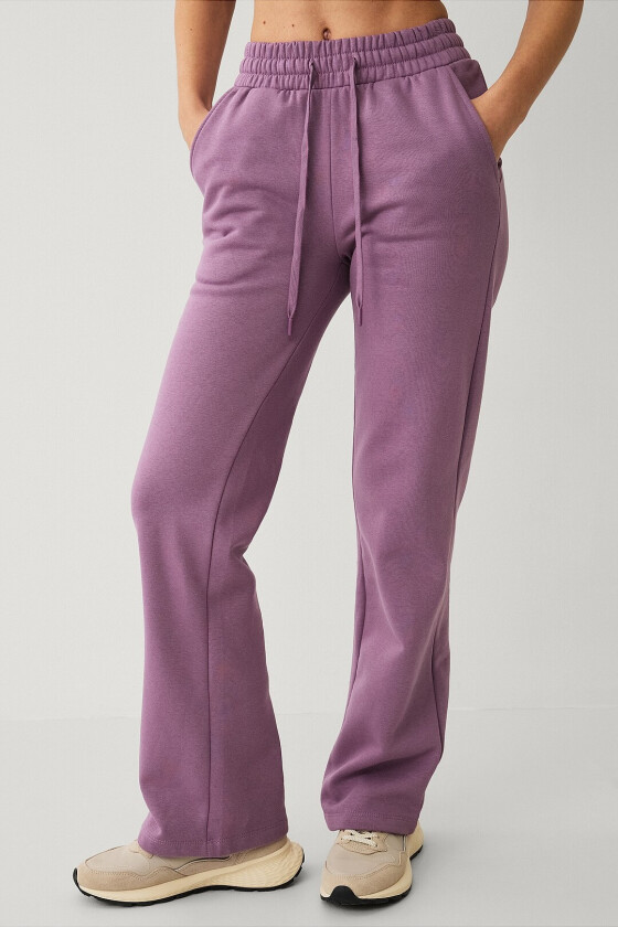 Sweatbukser med rette bein - Lilla