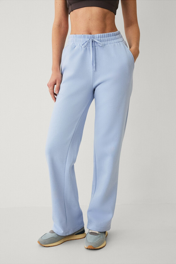 Sweatbukser med rette bein - Blå