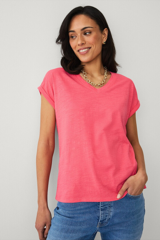 Topp med v-hals - Rosa