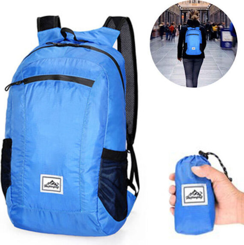 Ultralett pakkbar vanntett tursekk, liten ryggsekk slitesterk hendig sammenleggbar perfekt for klatring camping backpacking sykling