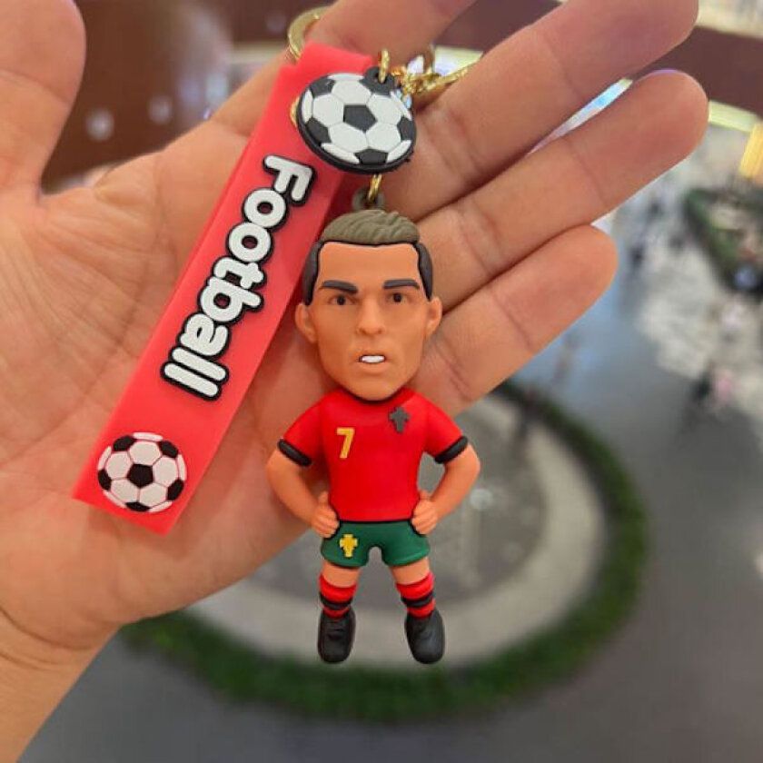 Fotballspiller CR7 Cristiano Ronaldo Nøkkelring Seriefigur Anime Nøkkelring Ryggsekk Anheng Nøkkeltilbehør Gaver #3