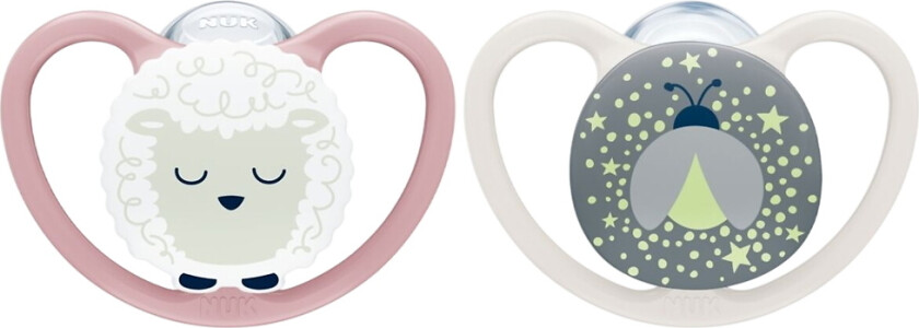 Smokker - 2-pack - Perfekt match Air Natt - Sau - Rosa/Hvit - - 0-6 md - Smokk