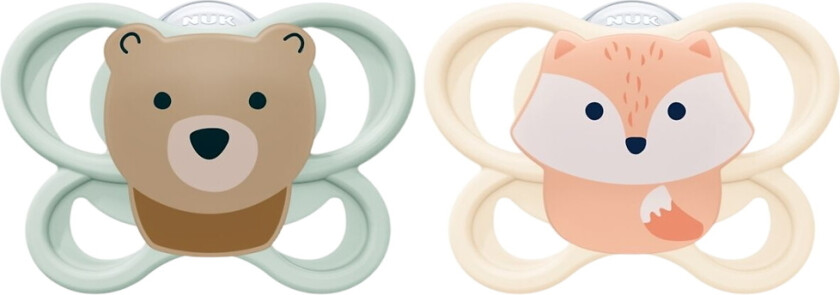 Smokker - 2-pack - Perfekt match Air - Fox/Bear - Grønn/Soft - - 0-6 md - Smokk