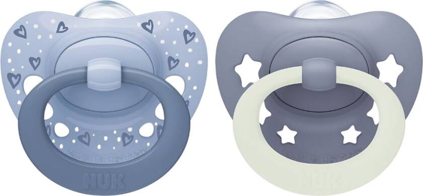 Smokker - 2-pack - First Choice - Dag og natt - Blå - - 0-6 md - Smokk