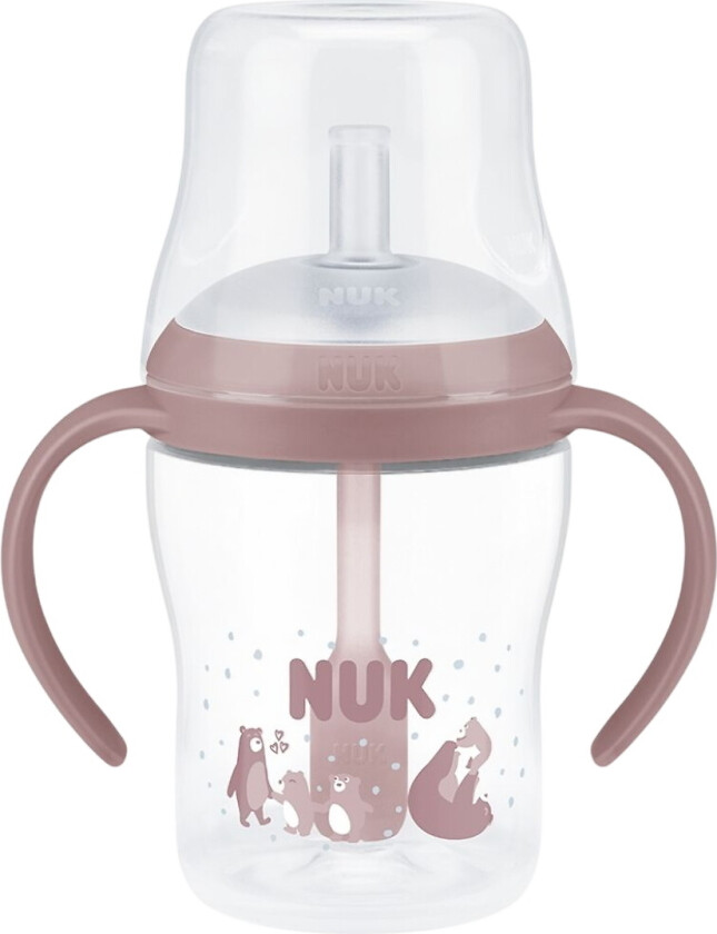 Drikkeflaske m. Sugerør - 150 ml - Bear - Rosa - - OneSize - Drikkeflaske