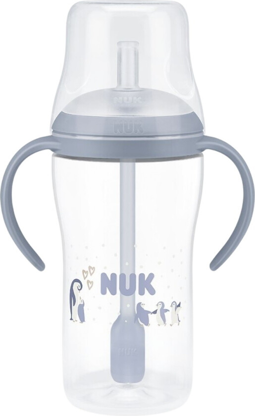 Drikkeflaske m. Sugerør - 260 ml - Penguin - Blå - - OneSize - Drikkeflaske