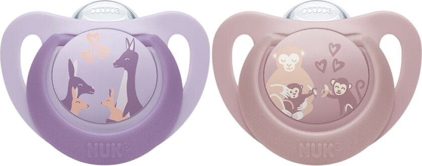 Smokker - 2-pack - First Choice - Monkey/Kenguru - Lilac/Ros - - 6-18 md - Smokk