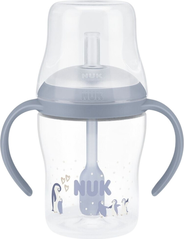 Drikkeflaske m. Sugerør - 150 ml - Penguin - Blå - - OneSize - Drikkeflaske