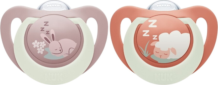 Smokker - 2-pack - First Choice Natt - Bunny/Sauer - Rose/Ru - - 0-6 md - Smokk