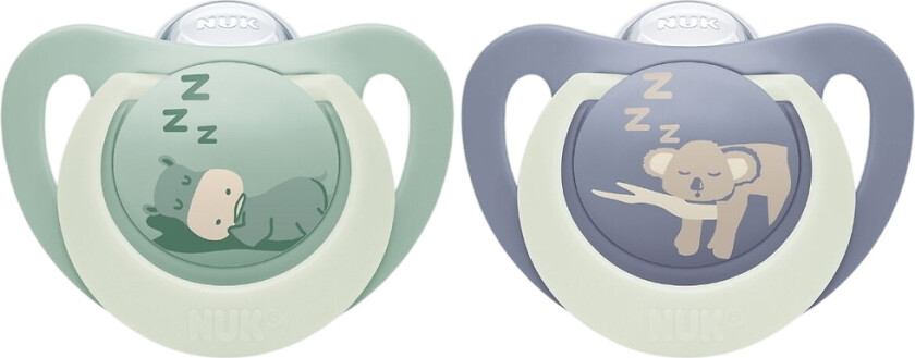 Smokker - 2-pack - First Choice Natt - Flodhest/Koala - Grøn - - 18-36 md - Smokk