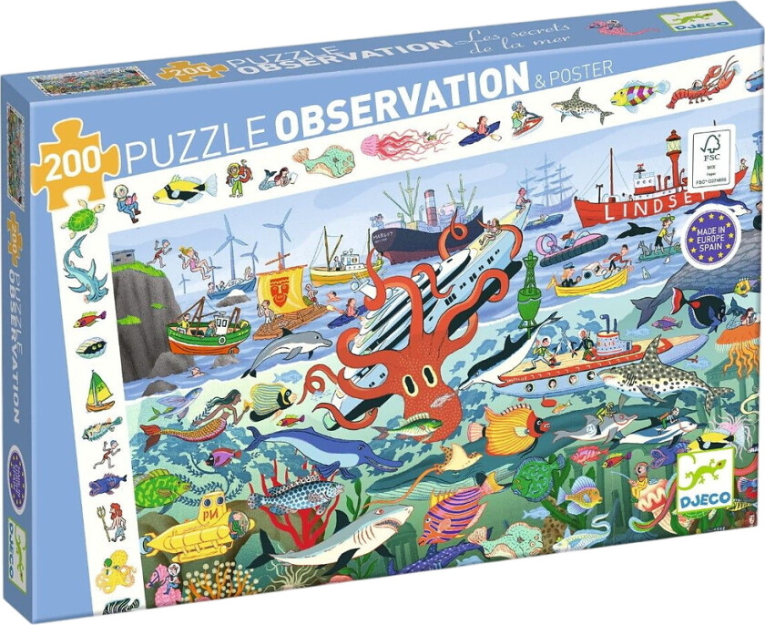 Puslespill - 200 Brikker - Observasjonspuslespill - Havet - - OneSize - Puslespill