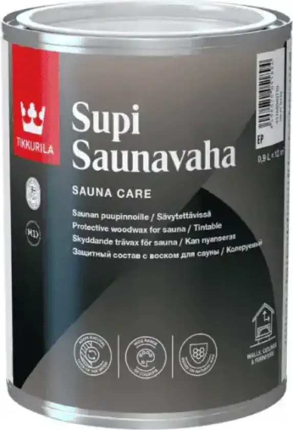 Badstue Sauna Voks Supi Saunavaha Standardfarger 1 liter Svart