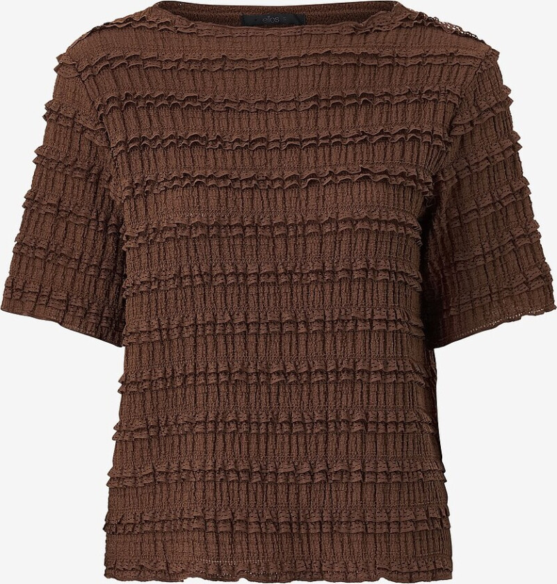 Topp med rufsete kanter - Brun