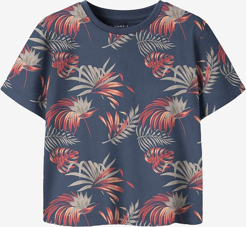 T-skjorte nmmFluzz SS Nreg Top - Blå