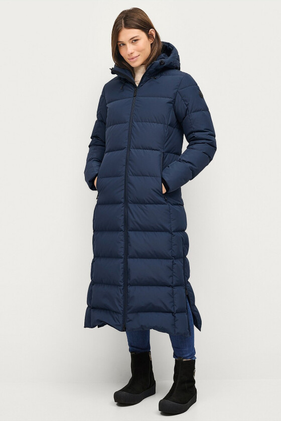 Dunfrakk med hette - Blå