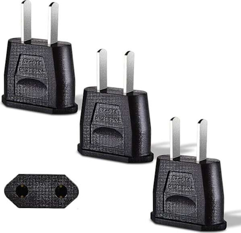 3 x USA-adapter, reiseadapter, Frankrike til USA-konverter, amerikansk adapter, Japan-adapter, Europa, USA, Canada, Mexico-adapter