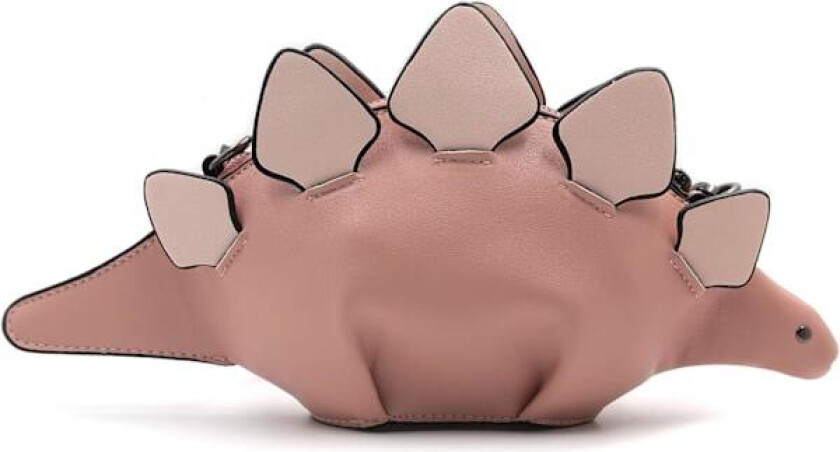 Dinosaur skuldertaske (rosa), PU Jianlong dame crossbody-veske, søt personlighet kreativ dameveske mote crossbody-veske