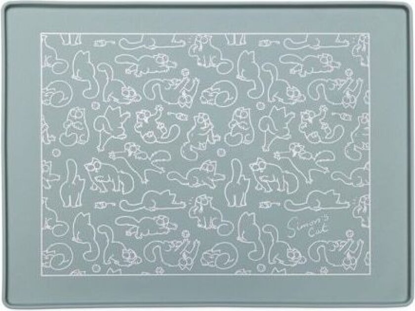 Simon's Cat Bowl Mat, turkis - L 40 x B 30 cm