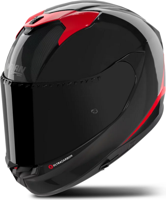 Helhjelm Nolan X-904 Ultra Carbon Svart/Rød glansetL