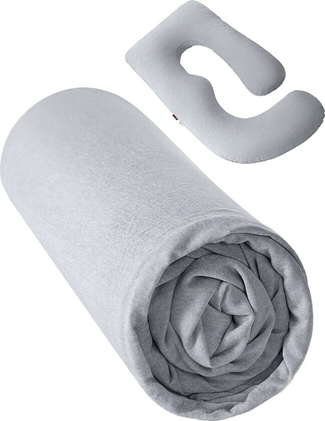 U Shaped Cooling Fabric Pregnancy Pillow Light Grey - Grey - ONE SIZE