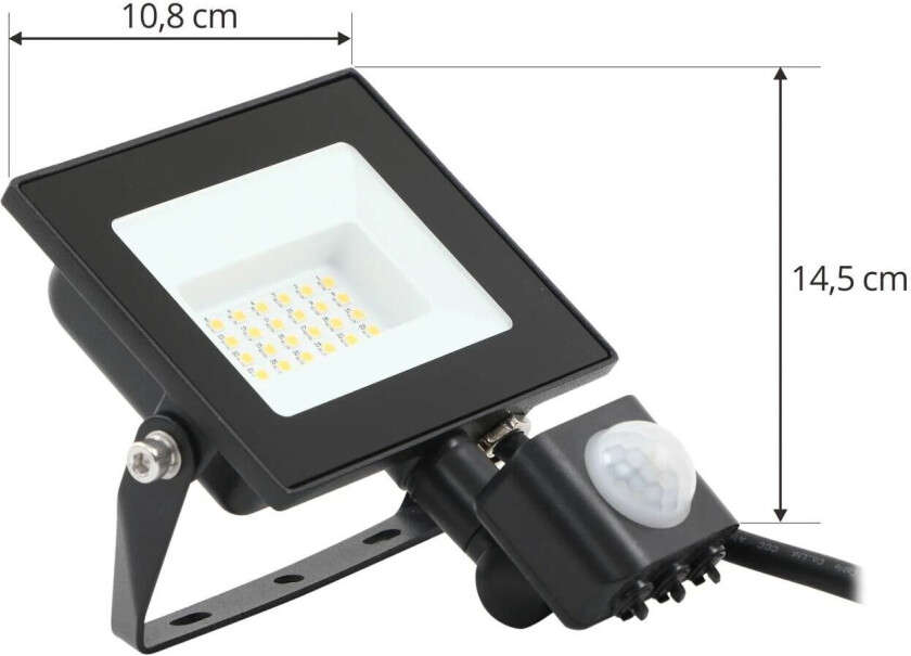 Prios Maikel utendørs LED-spot, aluminium, sensor