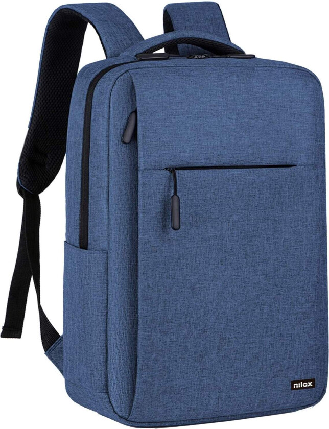 Laptop-ryggsekk 15,6" – Blå, Vannavstøtende, 3 lommer