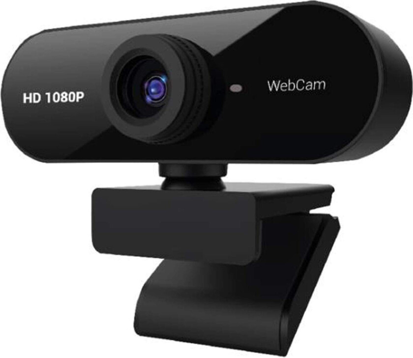 1080p webkamera med innebygd mikrofon, USB-tilkobling