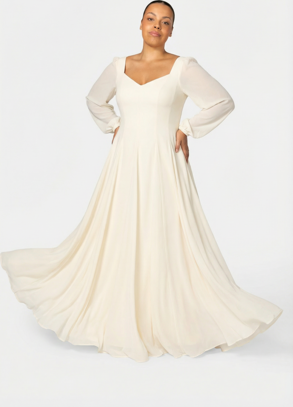 Alette Maxi Dress Long Sleeves Ivory