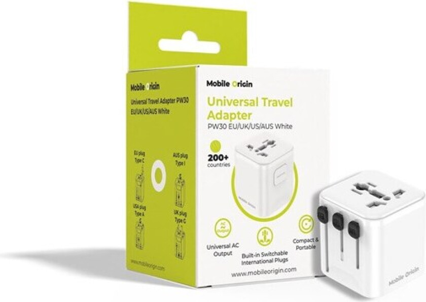 Universal Travel Adapter PW30 EU/UK/US/AUS White