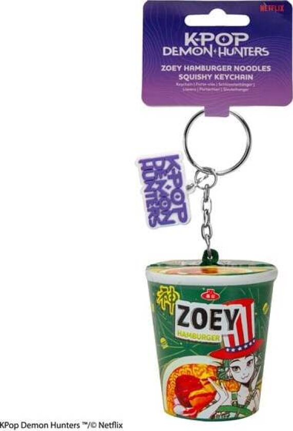 Bilde av K-pop Zoey Hamburger Noodles Squishy Keychain - Nøkkelring