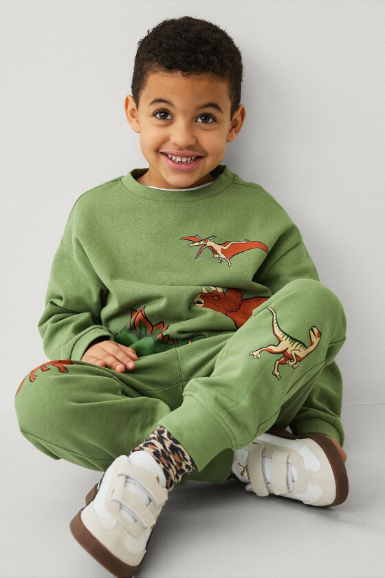 Sweatpants med trykk - Grønn