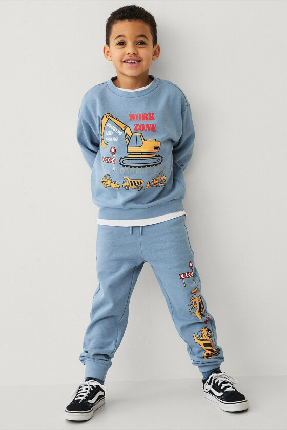 Sweatpants med trykk - Blå