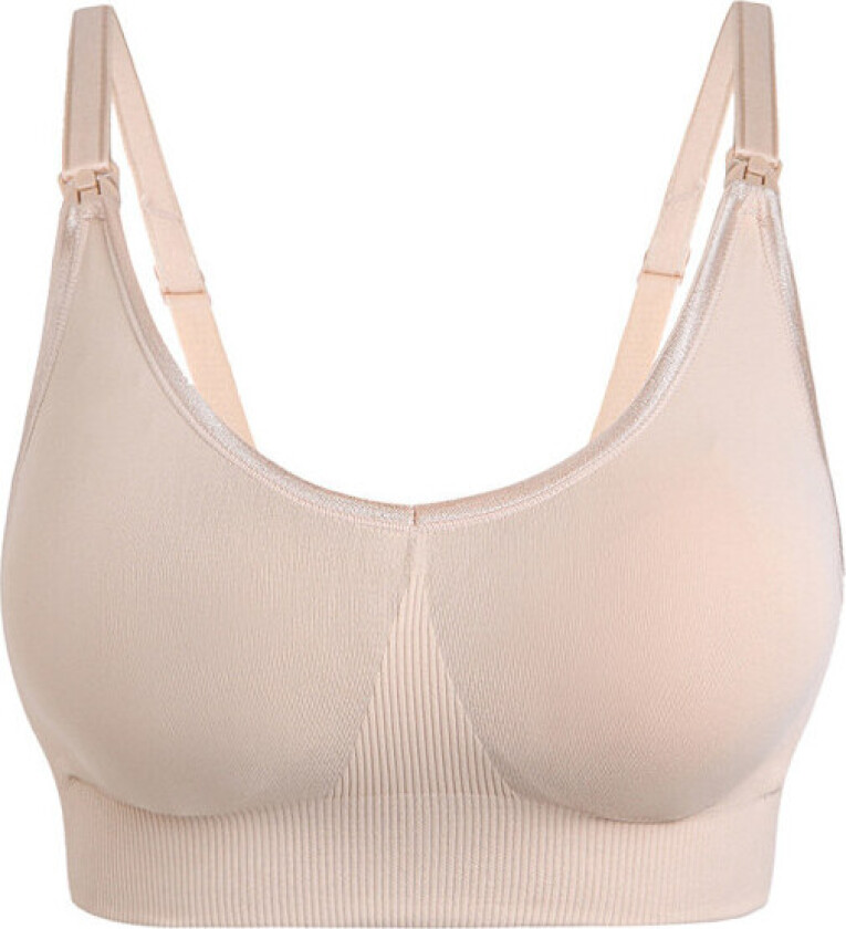 Myk justerbar trådløs bomull push-up amme-BH - hvit