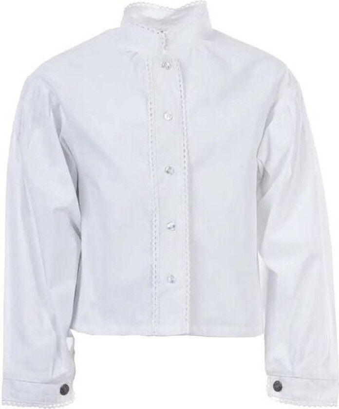 Oline bluse til bunad/festdrakt jente, Hvit