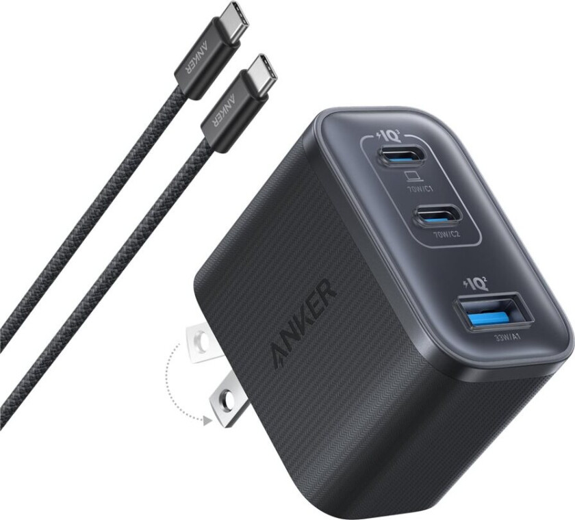 Wall Charger 70W 3 Ports Black