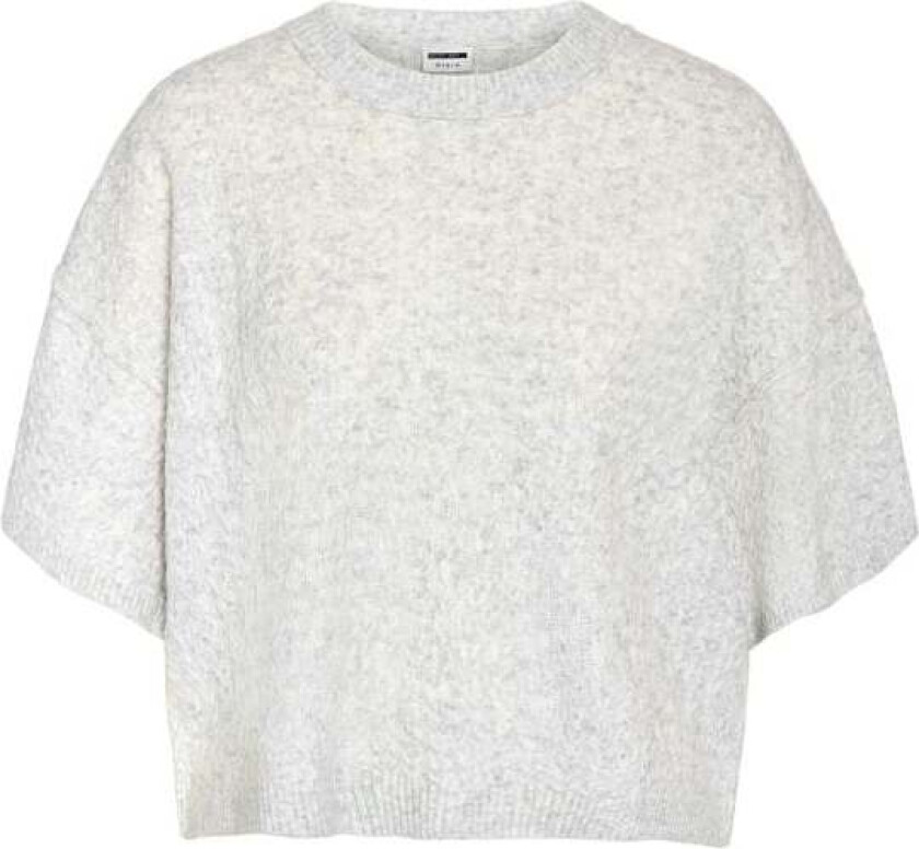 T-skjorte - NMSMILLA S/S CABLE KNIT TOP NOOS - XS til XL - Damer - grå