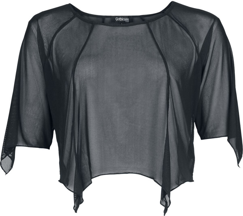 Goth T-skjorte - Vailed in Darkness Bat Shape Mesh-Shirt - S til XXL - Damer - svart